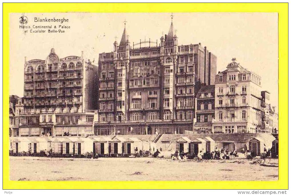 * Blankenberge - Blankenberghe (Kust) * (Nels, Série 10, Nr 25) Hotels Continental Et Palace Et Excelsior, Plage, CPA - Blankenberge