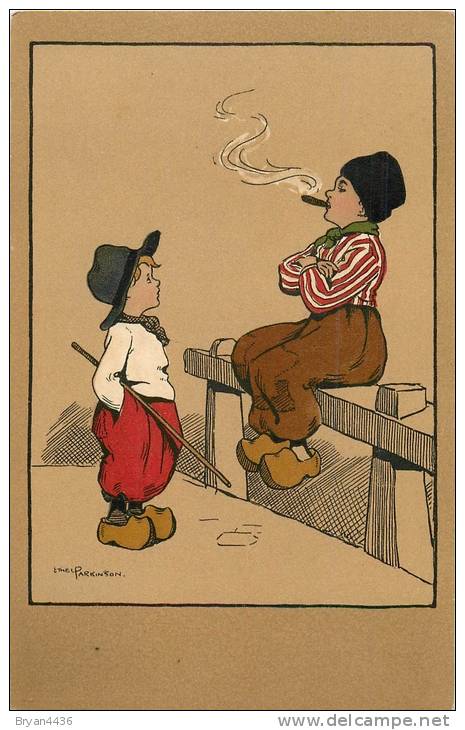 Ethel Parkinson - Illustrateur - Enfants - Cigare - CPA En Très Bel Etat (voir 2 Scans) - Parkinson, Ethel