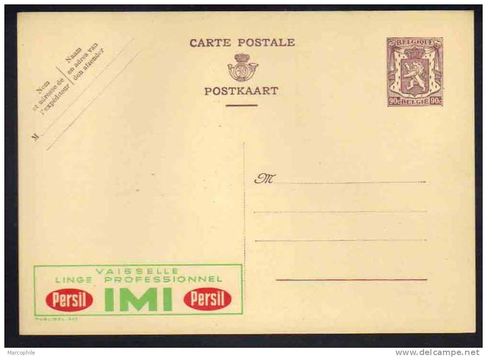 BELGIQUE - LESSIVE - LAVAGE  / ENTIER POSTAL PUBLICITAIRE ILLUSTRE - PUBLIBEL # 823 (re F E278) - Publibels