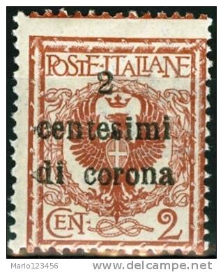ITALIA, ITALY, TERRE REDENTE, TRENTO E TRIESTE, 1919, FRANCOBOLLO NUOVO (MNH**), Sassone 2 - Trente & Trieste