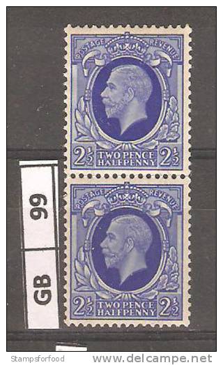 GRAN BRETAGNA,1912/22, Re Giorgio V, Filigrana Royal Cyther, 2,5p, Coppia Di 2 Nuovi - Nuovi