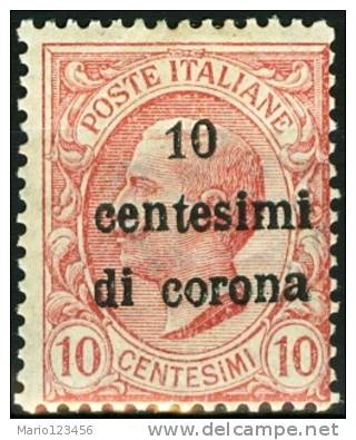 ITALIA, ITALY, TERRE REDENTE, TRENTO E TRIESTE, 1919, FRANCOBOLLO NUOVO (MLH*), Sassone 4 - Trente & Trieste