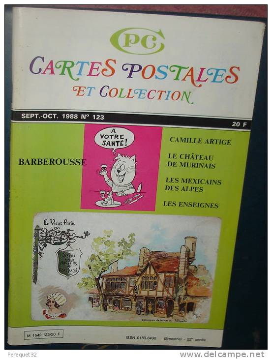 CARTES POSTALES Et COLLECTIONS.N°123 .Sept-Oct 1988.114 Pages. - Livres & Catalogues