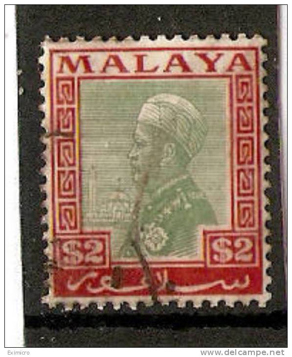 MALAYA SELANGOR 1936 $2 SG 84 FINE USED Cat £6 - Selangor