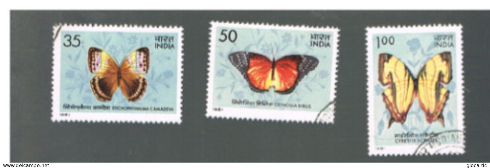 INDIA  -  SG 1019.1021 -  1981  / BUTTERFLIES           -  USED - Gebruikt