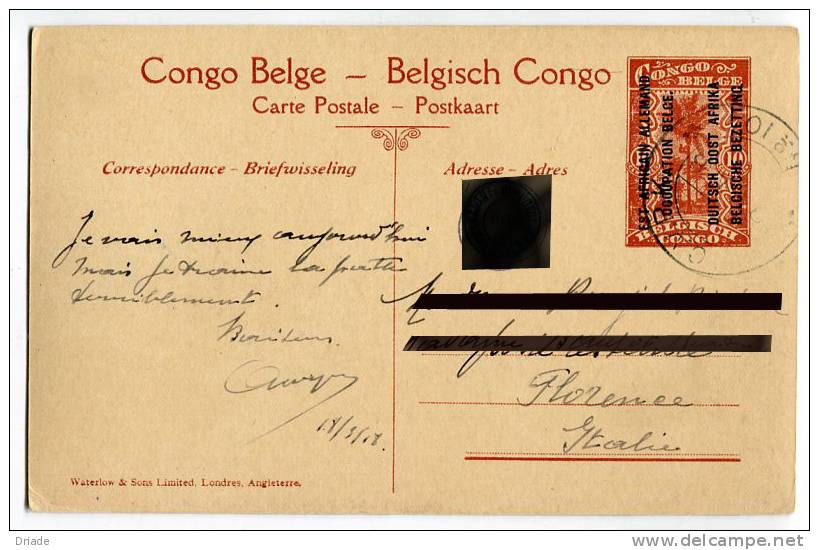 INTERO POSTALE CONGO BELGA BELGE BELGISCH EST AFRICAN ALLEMAND LA KAGERA - Postwaardestukken