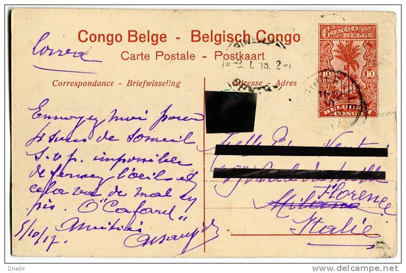 INTERO POSTALE CONGO BELGA BELGE BELGISCH KISANTU RECOLTE DU RIZ - Postwaardestukken