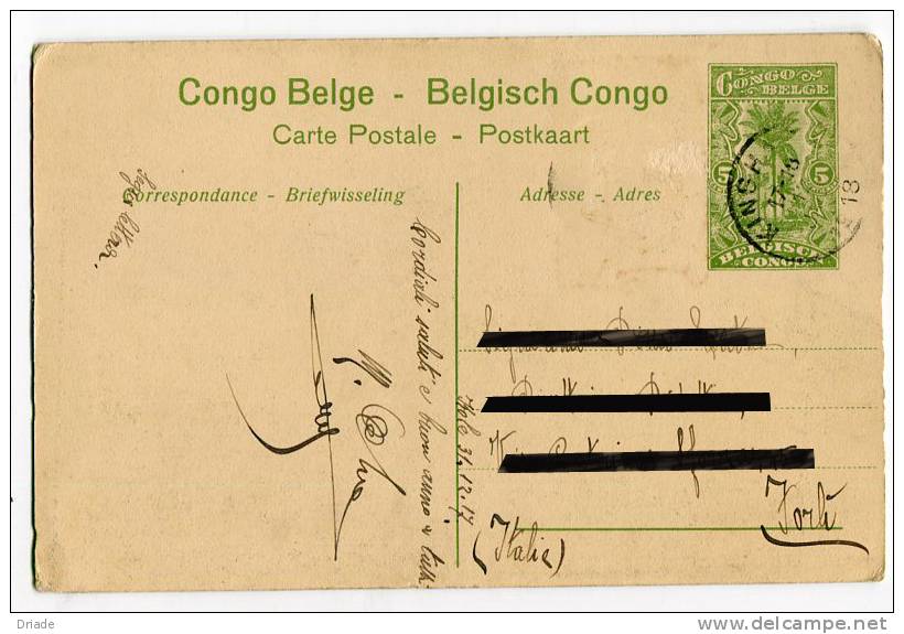 INTERO POSTALE CONGO BELGA BELGE BELGISCH VILLAGE BATEKE PRES LEOPOLDVILLE - Interi Postali