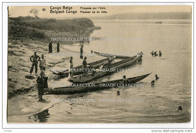 INTERO POSTALE CONGO BELGA BELGE BELGISCH PIROGUES SUR L´UELE - Entiers Postaux