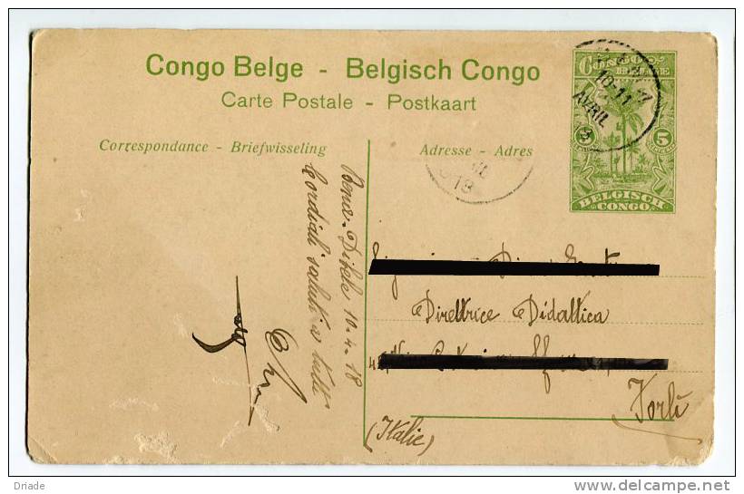 INTERO POSTALE CONGO BELGA BELGE BELGISCH HUILERIE ILE DE MALEBA - Postwaardestukken