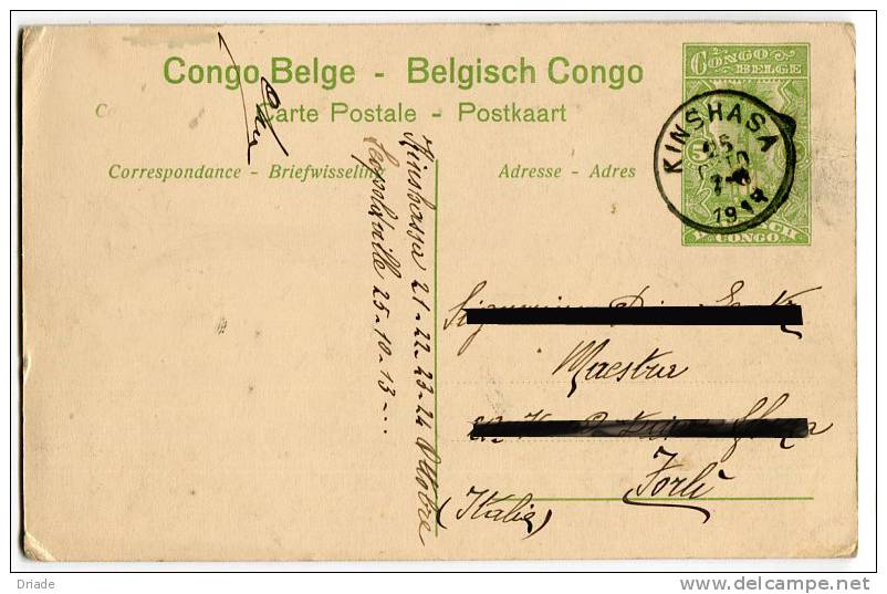 INTERO POSTALE CONGO BELGA BELGE BELGISCH LE PORT LEOPOLDVILLE - Interi Postali
