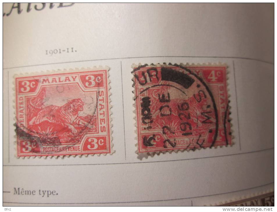 COLLECTION TIMBRES GRANDE BRETAGNE MALAISIE  DEBUT 1901 OBLITERES   AVEC CHARNIERE - Malayan Postal Union