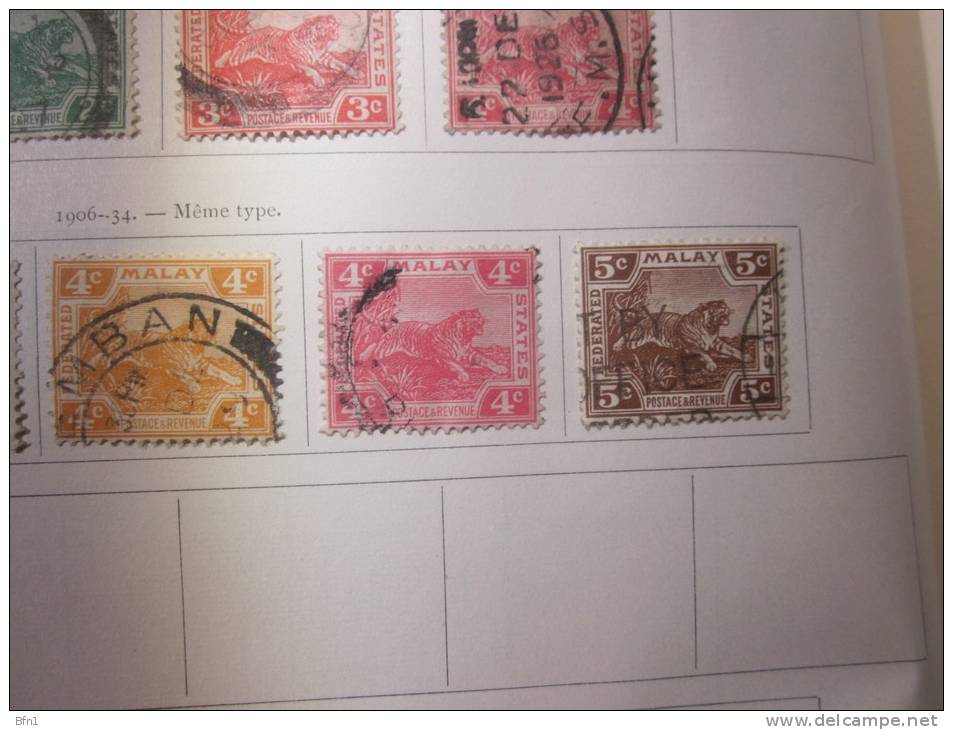 COLLECTION TIMBRES GRANDE BRETAGNE MALAISIE  DEBUT 1901 OBLITERES   AVEC CHARNIERE