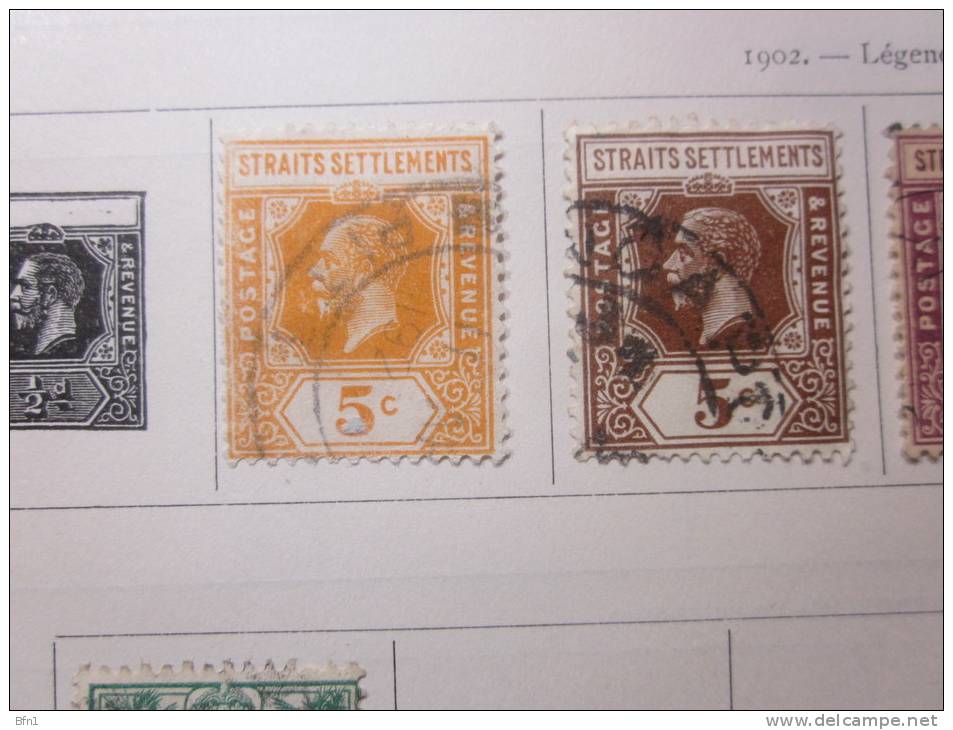 COLLECTION TIMBRES GRANDE BRETAGNE MALAISIE  DEBUT 1901 OBLITERES   AVEC CHARNIERE