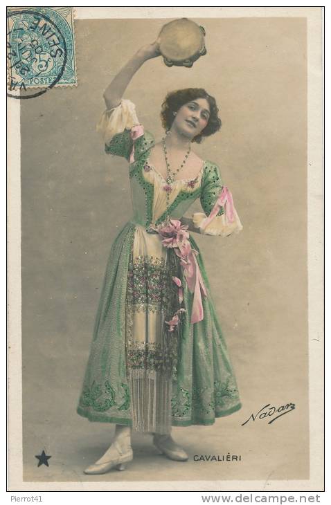 FEMMES - FRAU - LADY - Jolie Carte Fantaisie Portrait Femme Artiste - CAVALIERI (Cliché Nadar) - Donne