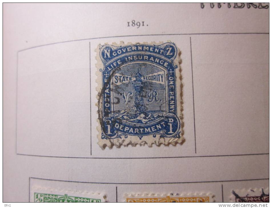 COLLECTION TIMBRES  NOUVELLE ZELANDE DEBUT 1873 OBLITERES   AVEC CHARNIERE