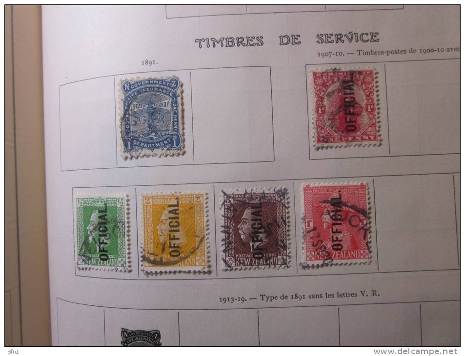 COLLECTION TIMBRES  NOUVELLE ZELANDE DEBUT 1873 OBLITERES   AVEC CHARNIERE