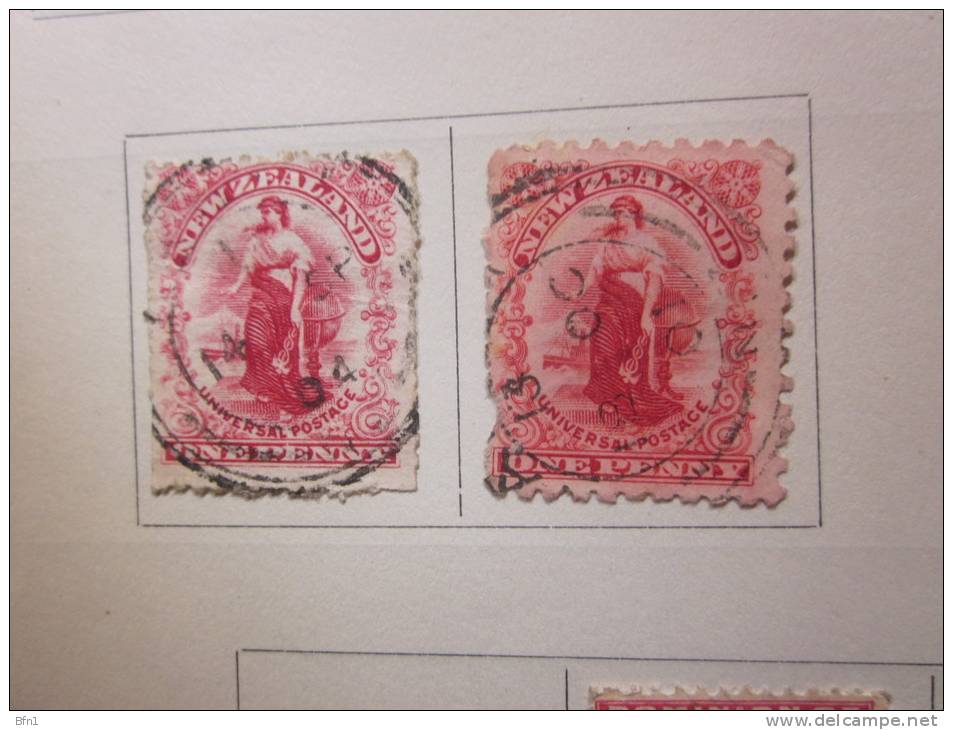 COLLECTION TIMBRES  NOUVELLE ZELANDE DEBUT 1873 OBLITERES   AVEC CHARNIERE