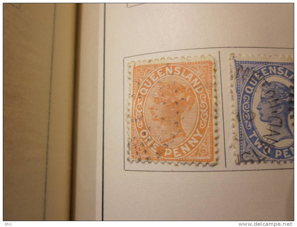 COLLECTION TIMBRES  AUSTRALIE QUEENSLAND  DEBUT 1883  OBLITERES  AVEC CHARNIERE - Gebraucht