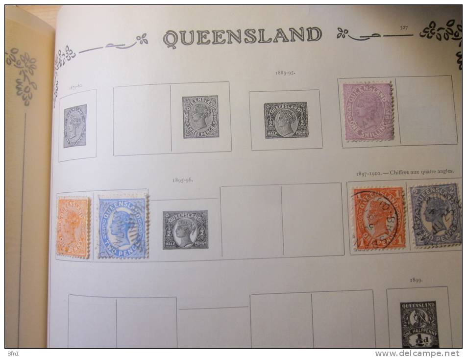 COLLECTION TIMBRES  AUSTRALIE QUEENSLAND  DEBUT 1883  OBLITERES  AVEC CHARNIERE - Usati