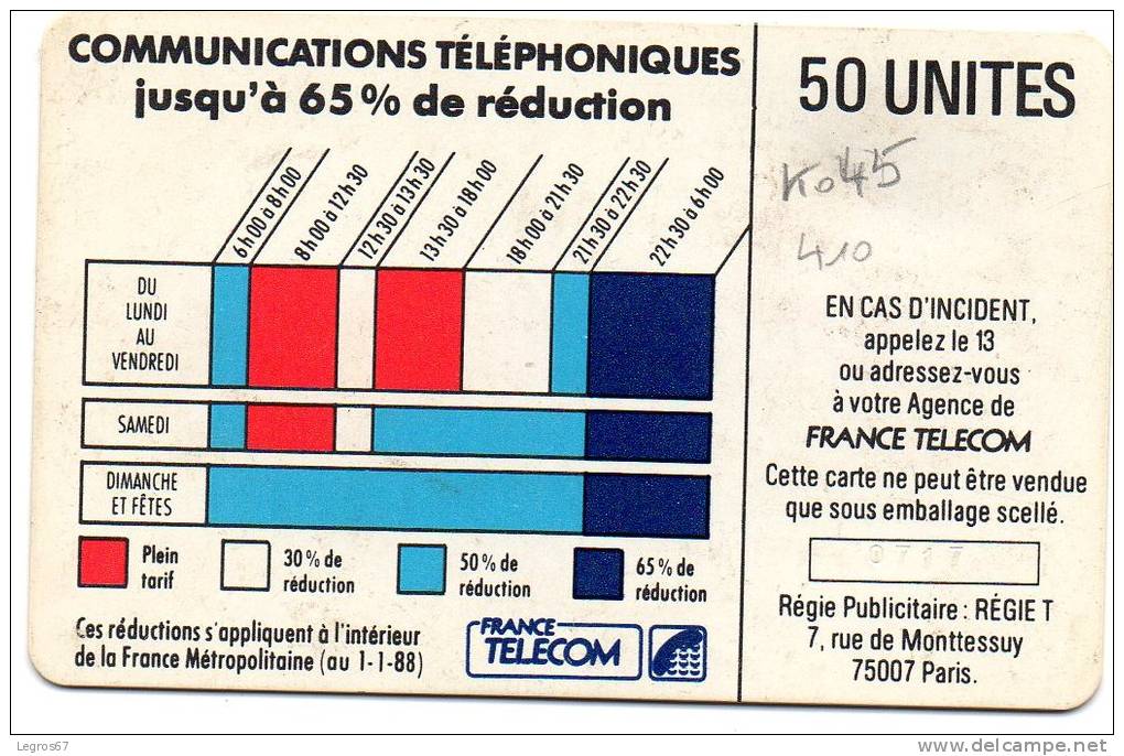 TELECARTE Ko45 410 CORDON BLEU - Cordons'