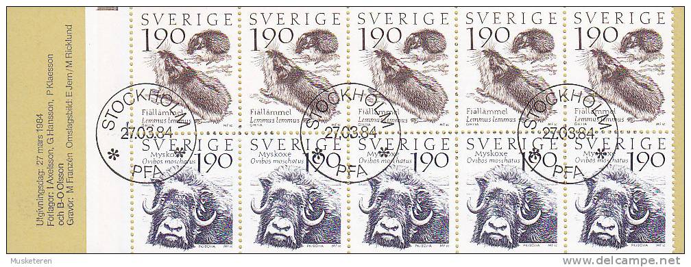 Sweden 1984 MH-MiNr. 97 Flora Und Fauna Lemminge & Moschusochse Booklet Markenhäftchen Used !! - Blocks & Sheetlets