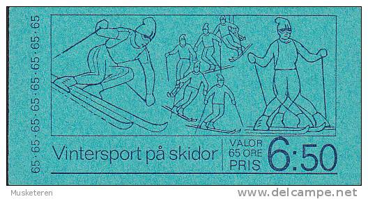 Sweden 1974 MH-MiNr. 44 Skisport Booklet Markenhäftchen Used !! - Blocs-feuillets