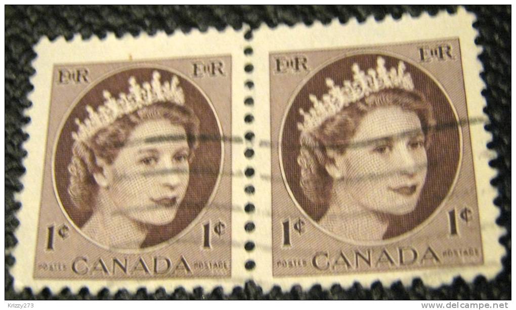 Canada 1954 Queen Elizabeth II 1c X2 -used - Oblitérés