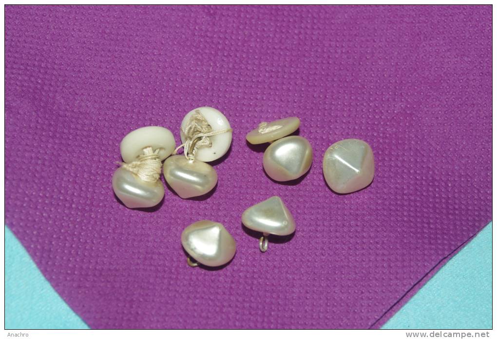 Lot De 6 Splendides BOUTONS NACRE PYRAMIDES  Pour Corsage - Botones