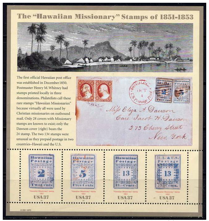 ETATS UNIS - N° BF42**  - LES TIMBRES "MISSIONNAIRES DE HAWAÏ" - Sonstige & Ohne Zuordnung