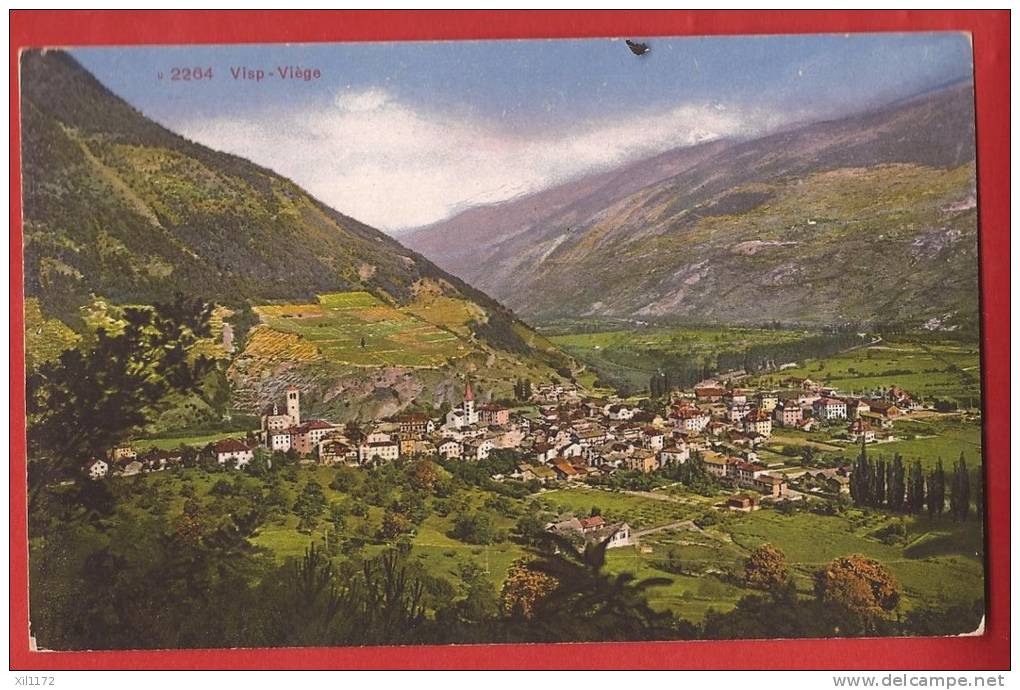 YVISP-07  Visp ,  Viège.  Nicht Gelaufen, Aber Stempel Direction Ecoles Primaires Le Locle. Photoglob 2264 - Viège