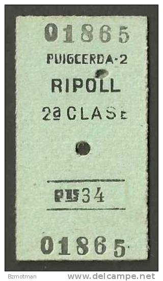 QT57 SPAIN 2nd Cl Puigcerda - Ripoll 1962 - Europe