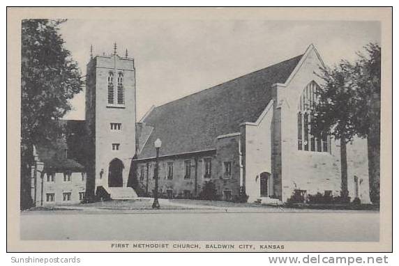 Kansas Baldwin City First Methodist Church Albertype - Andere & Zonder Classificatie