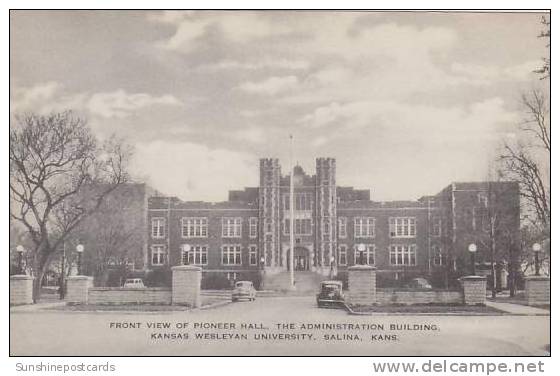 Kansas Salina Front View Of Pioneer Hall The Administration Building Kansas Wesleyan University Artvue - Salina