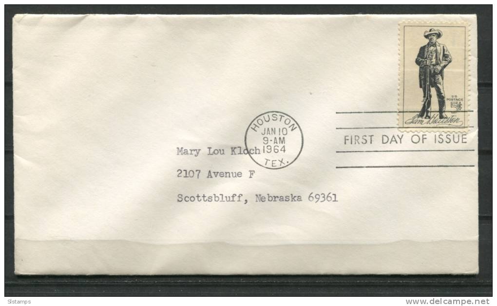 USA 1964 Cover First Day Of Issue San Houston - Postal History