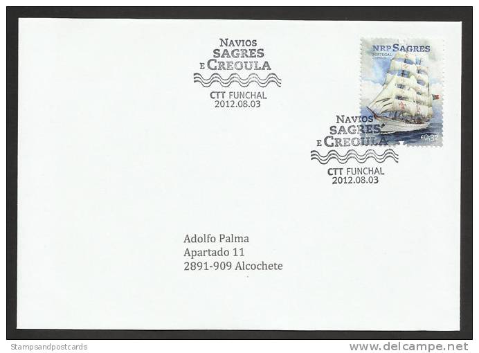 Portugal Voilier Bateau A Voile Sagres Marine Militaire FDC Cachet Madère 2012 Portugal Navy Sailing Ship Madeira Pmk - FDC