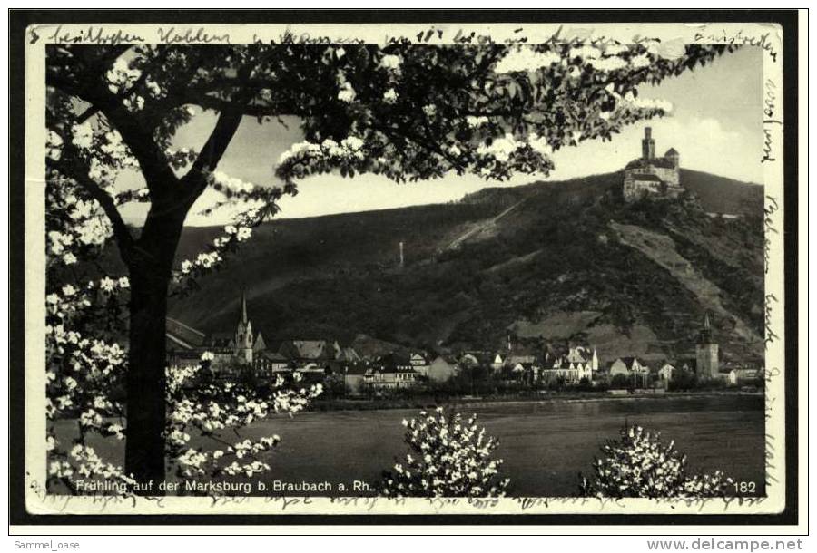 Frühling Auf Der Marksburg Bei Braubach Am Rhein  -  Ansichtskarte Ca.1937   (1629) - Braubach