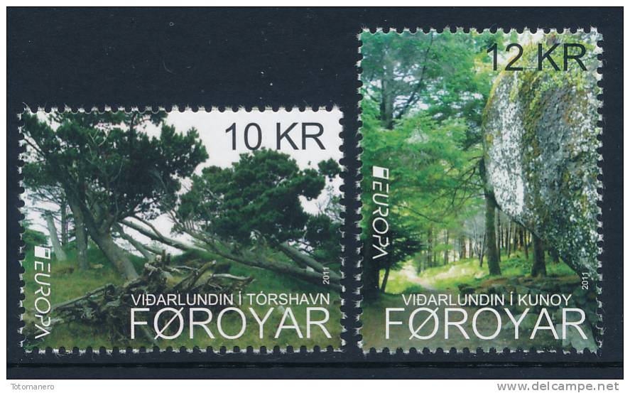 FAROE ISLANDS DENMARK/Dänemark Färöer EUROPA 2011 "Forests" Set Of 2v** - 2011