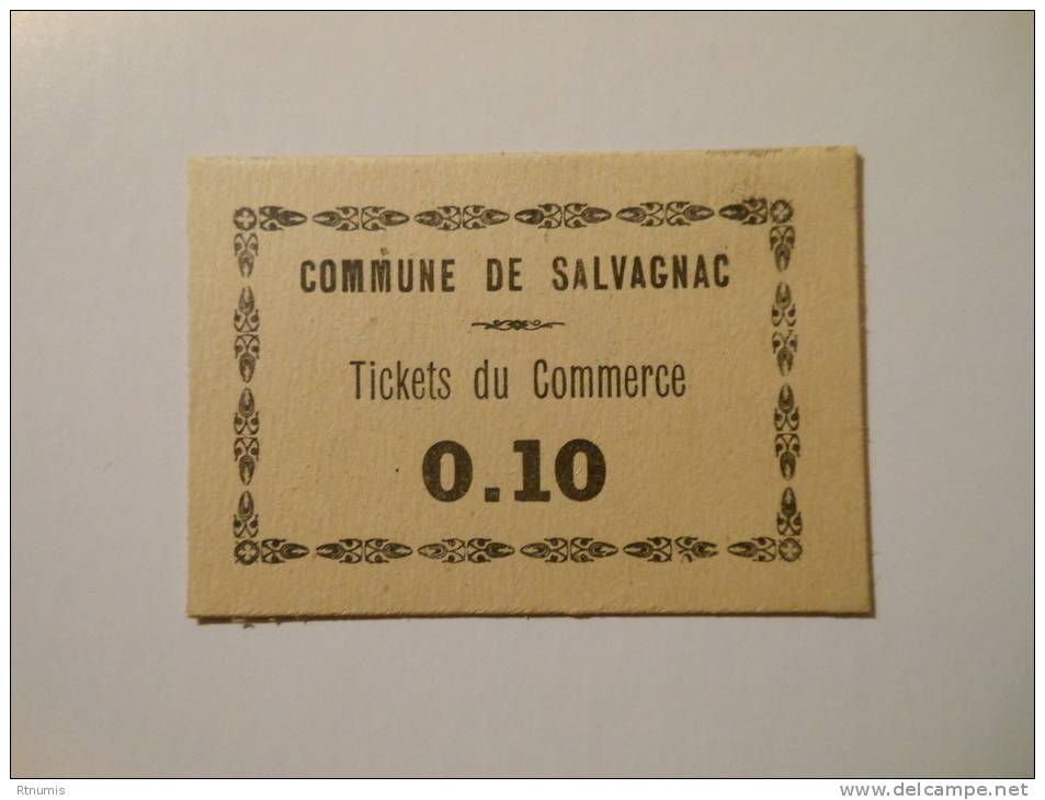 Tarn 81 Salvagnac , 1ère Guerre Mondiale 10 Centimes QUALITE ! Le Dernier De Cette Commune - Bons & Nécessité