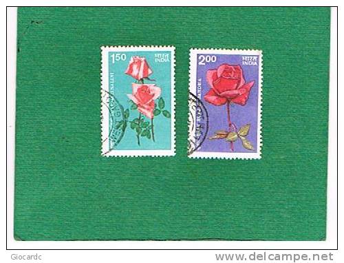 INDIA  -  SG 1141.1142 -  1984  / ROSES  (COMPLET SET OF 2  STAMPS)             -  USED - Oblitérés