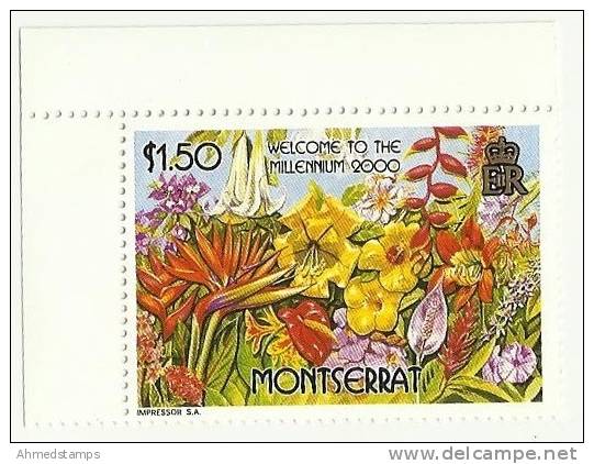 MONTSERRAT MNH 2000 WELCOME TO THE MILLENNIUM FLOWERS FLOWERS PLANT - Montserrat