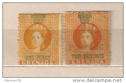 GRENADA GRENADE 1888 Q. VICTORIA 1p 4p POSTAGE & REVENUE 2mint - Grenada (...-1974)