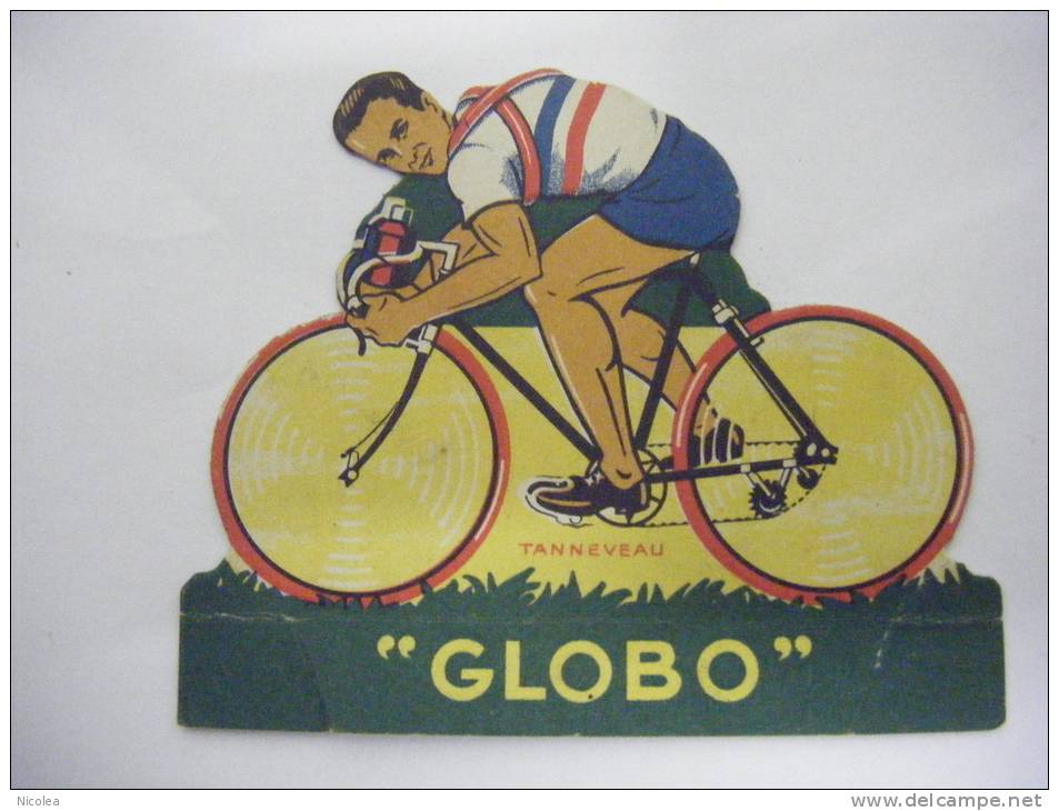 COUREUR CYCLISTE CYCLISME  IMAGE DECOUPAGE CHEWING GUM GLOBO - TANNEVEAU - Cyclisme