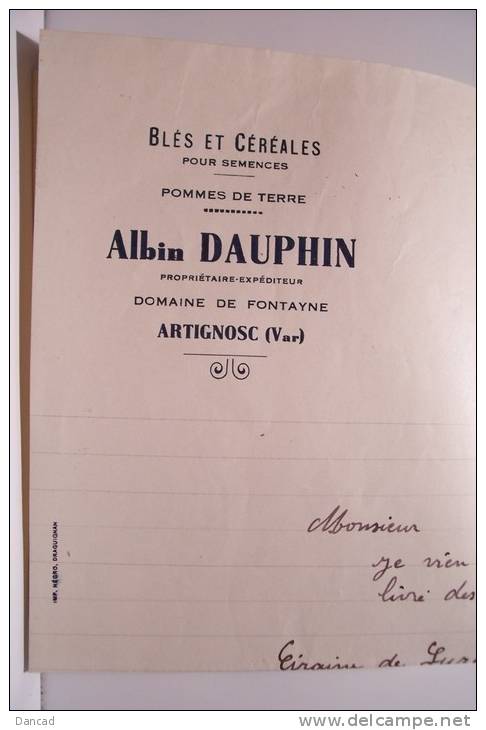 ARTIGNOSC -albin Dauphin - Agricultura