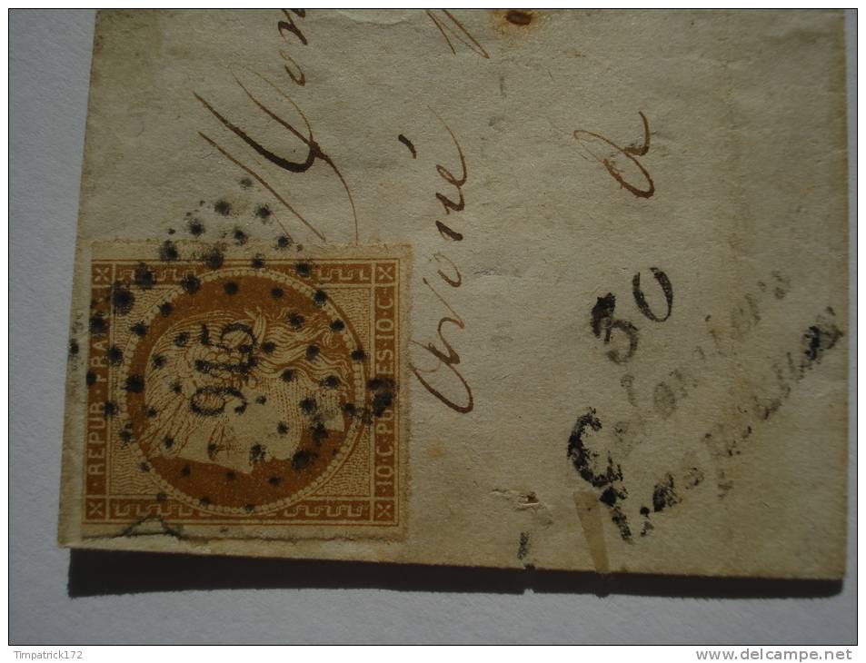 Lettre Avec N°1 De COLOMIERS LASPLANES Et Cursive - 1849-1876: Classic Period