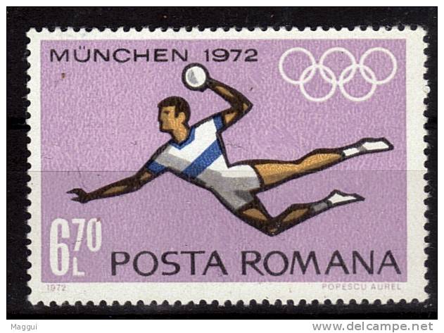 ROUMANIE   N° 2393  * *   ( Cote 4e )  Jo 1972   Hand Ball - Handball