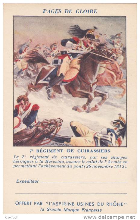 CPFM 1940 - Aspirines Du Rhone - 2 Lignes Adresse - 7ème Régiment Cuirassiers - Non Circulé - Cavalerie - Storia Postale