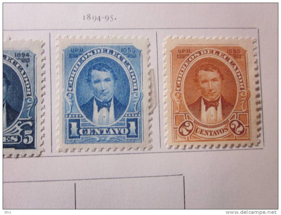 COLLECTION TIMBRES  EQUATEUR DEBUT 1898  OBLITERES  OU NEUFS AVEC CHARNIERE