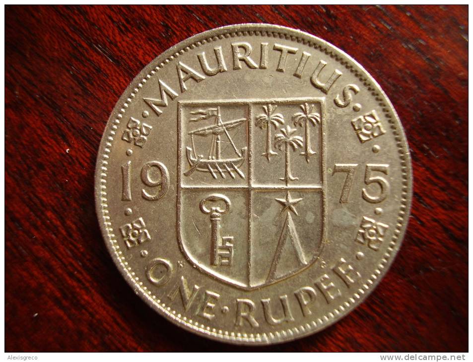 MAURITIUS 1975 ONE RUPEE Copper-nickel Coin USED In Good Condition. - Mauritius