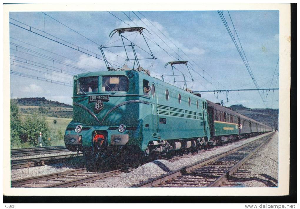 Locomotive  BB 9004 - 1500 V Continu --- Cette Machine , En 1955 , Atteignit La Vitesse De 331 Km/h , Record Du Monde - Eisenbahnen